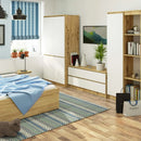 Armario AKORD S90 Roble Artisan 90 cm 4 puertas frente en color Blanco 90x51x180 cm