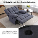 2026 Sillón mecedor sobredimensionado, sillón reclinable manual simple, sillón tapizado acolchonado, sillón mecedor para sala, asiento de teatro talla grande, gris