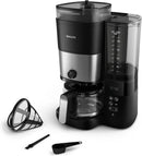 PHILIPS cafetera, 1,25L, PHILIPS Cafetera de Goteo Todo en 1 con Molinillo, Jarra 1