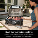 2026 Parrilla y ahumador exterior Ninja Woodfire Pro XL, termómetro, master grill 4 en 1, barbacoa ahumador, freidora de aire exterior, horno, portátil, parrilla eléctrica, gris oscuro, modelo OG850