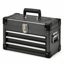 Caja de herramientas de acero galvanizado con 3 cajones negra