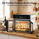 23L Freidora de Aire Familiar, Mini Horno Zona Cocción Única/Doble,Sep Temp