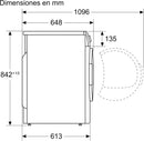 Balay, Secadora Bomba de Calor, Libre Instalación, 8 kg, Filtro fácil limpieza, Antivibración, Programa Rápido, Blanco, 3SB288BE