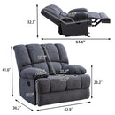 2026 Sillón mecedor sobredimensionado, sillón reclinable manual simple, sillón tapizado acolchonado, sillón mecedor para sala, asiento de teatro talla grande, gris
