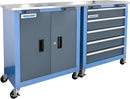herramienta, con cajones, acero inoxidable, LARBANKE, LARBANKE Caja de herramientas rodante de 5 cajones y 2 puertas