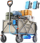 Carros y vagonetas, 20 cm, 200 l, 60 kg, plegable, gris, para el jardín, LiTHELi, con neumáticos de 20 cm, Capacidad de 200 l, 2 Frenos