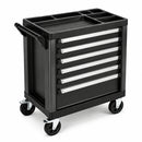 Carro de herramientas de metal con 6 cajones negro 70cm