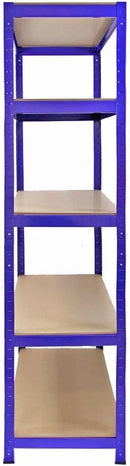 3 Estanterías Azules Metalicas T-Rax Sin Tornillos 90x45x180cm con 5 Estantes Baldas Repisas Capacidad Peso 280kg por Estante Almacenamiento Almacenaje Herramientas Taller Garaje + Mazo de Goma GRATIS