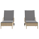 2 Uds Tumbona | Sillas Con Cojines Ratán Sintético Beige Cfw512621
