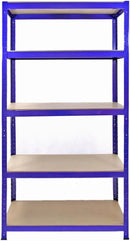 3 Estanterías Azules Metalicas T-Rax Sin Tornillos 90x45x180cm con 5 Estantes Baldas Repisas Capacidad Peso 280kg por Estante Almacenamiento Almacenaje Herramientas Taller Garaje + Mazo de Goma GRATIS