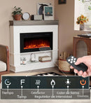 98CM Realistic Flame Effect Electric Fireplace Set and Remote Control with 12 Adjustable Flame Colors, 900W/1800W