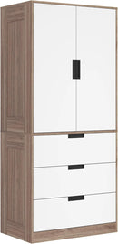 HOMCOM armario, 50 × 80 × 180cm, con cajones, marrón