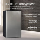 2026 Refrigerador Compacto Igloo de 3.2 Cu. Ft. con Congelador y Puerta Única