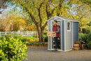 2026 Keter Manor 4X6 - Caseta de jardín, 130x192x198cm y 2,2m2, Suelo, Sistema de ventilación, Puerta y Ventana, Resistente al Agua, Color Gris