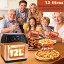 Aigostar Freidora Aire 12L con Sistema giratorio 1500W, Horno de Aire