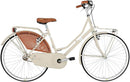 Alpina Bike Olanda Bicicleta urbana para mujer - Ruedas de 26 pulgadas y cuadro de acero - Suspensión rígida para ciudad - Crema con odómetro integrado