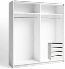 Armario Dormitorio con 4 cajones Ropero Armo 2 Puertas correderas Color Blanco