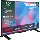 Toshiba HDR10 Smart TV, control inteligente, Resolución HD 1366 x 768, Compatible con Asistente de Voz Alexa