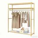 Percheros burro, 145 × 40 × 180 cm, metal, HIKUUER, Perchero de metal dorado para ropa, 145 x 40 x 180 cm