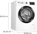 2026 Bosch WAN282K3, Serie 4, Lavadora de carga frontal, 8 kg, 1400 rpm, SpeedPerfect, máximo ahorro de energía y agua, función de añadir ropa, especialmente higiénica, AquaStop, IronAssist