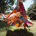 Women's Tropical Floral Flare Maxi Skirt