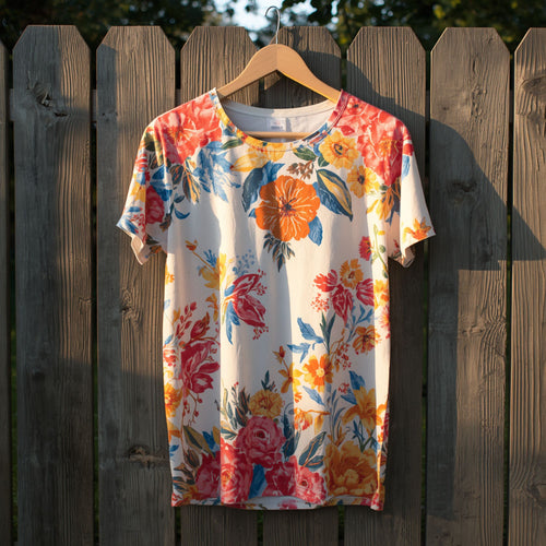 Women's Bloom Garden Floral Print Casual T-Shirt