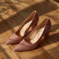 Women's Blush Block Heel Closed Toe Pumps