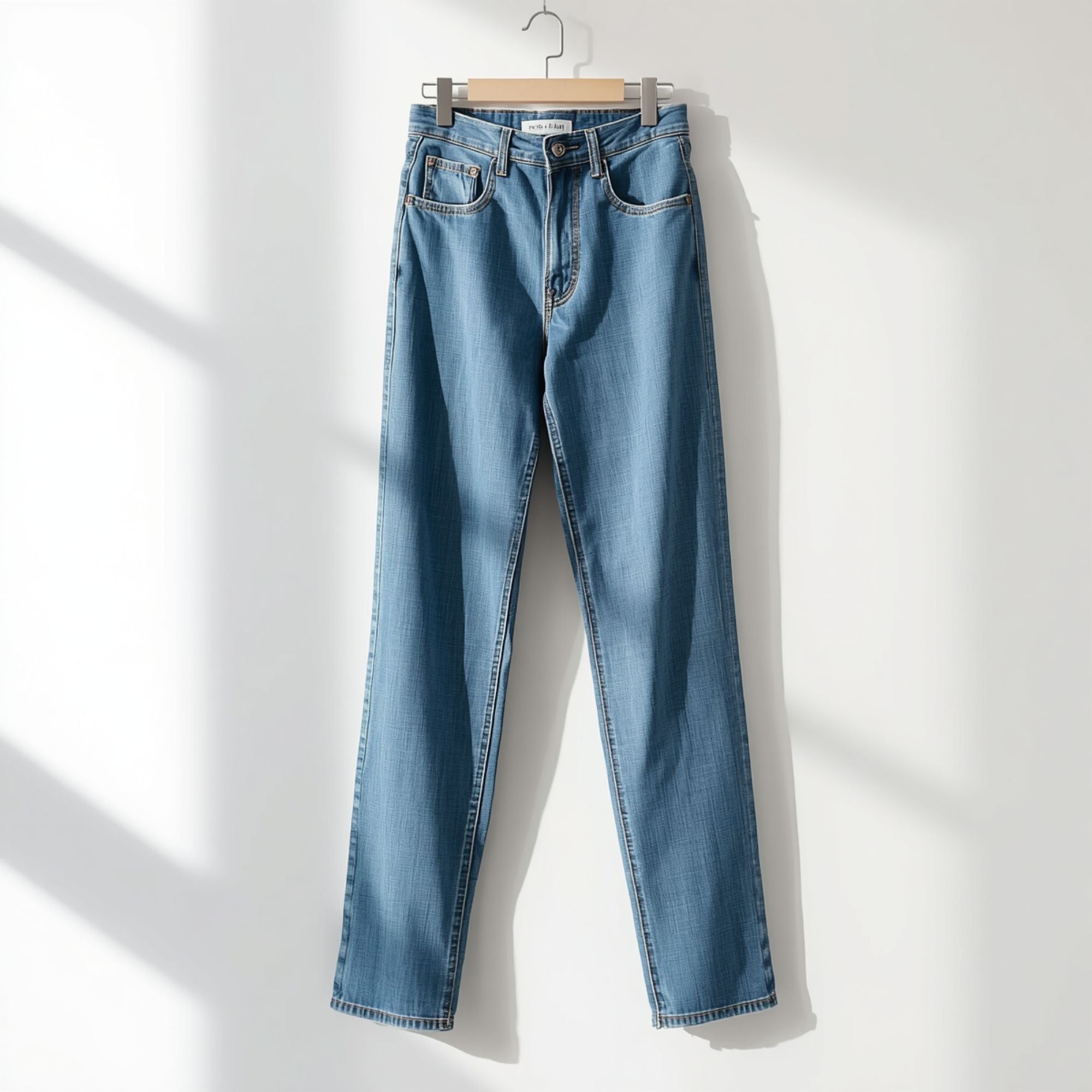 Women's Classic Straight Fit Light Wash Denim Jeans