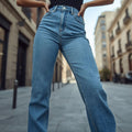 Women's Loose Fit Wide Leg Denim Pants – Light Wash