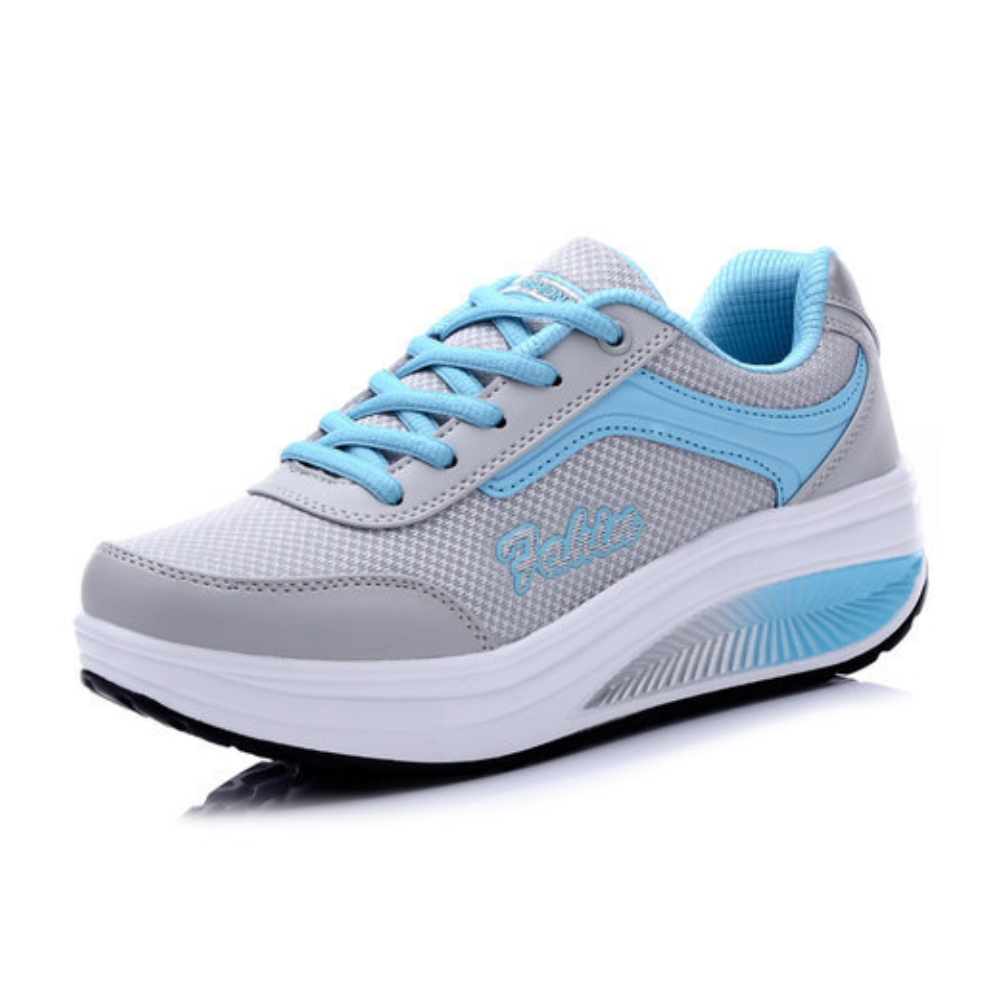 Women’s Mesh Fitness Sneakers – Breathable Lace-Up Sports Shoes