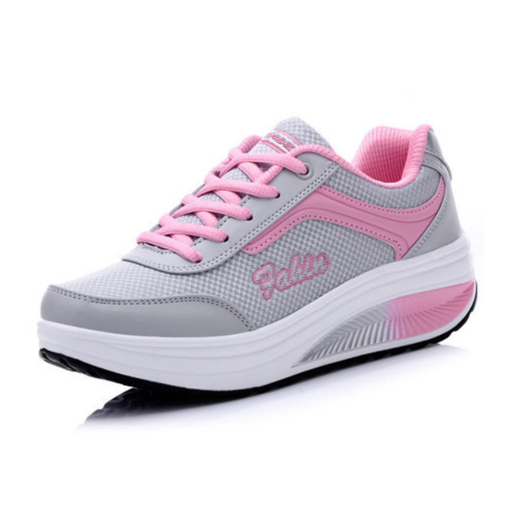 Women’s Mesh Fitness Sneakers – Breathable Lace-Up Sports Shoes
