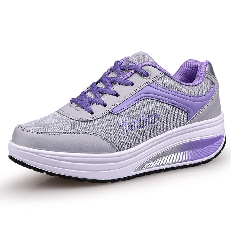 Women’s Mesh Fitness Sneakers – Breathable Lace-Up Sports Shoes