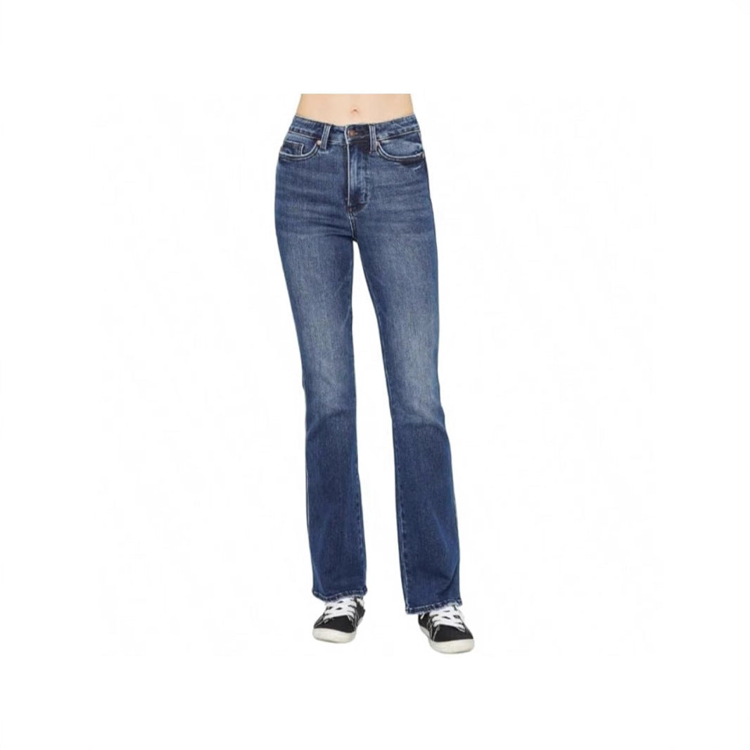 Blue pants on a light gray background