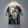 Women's Modern Geometric Print Casual Crew Neck Top