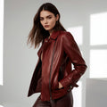 Women's Modern Leather Zip Jacket