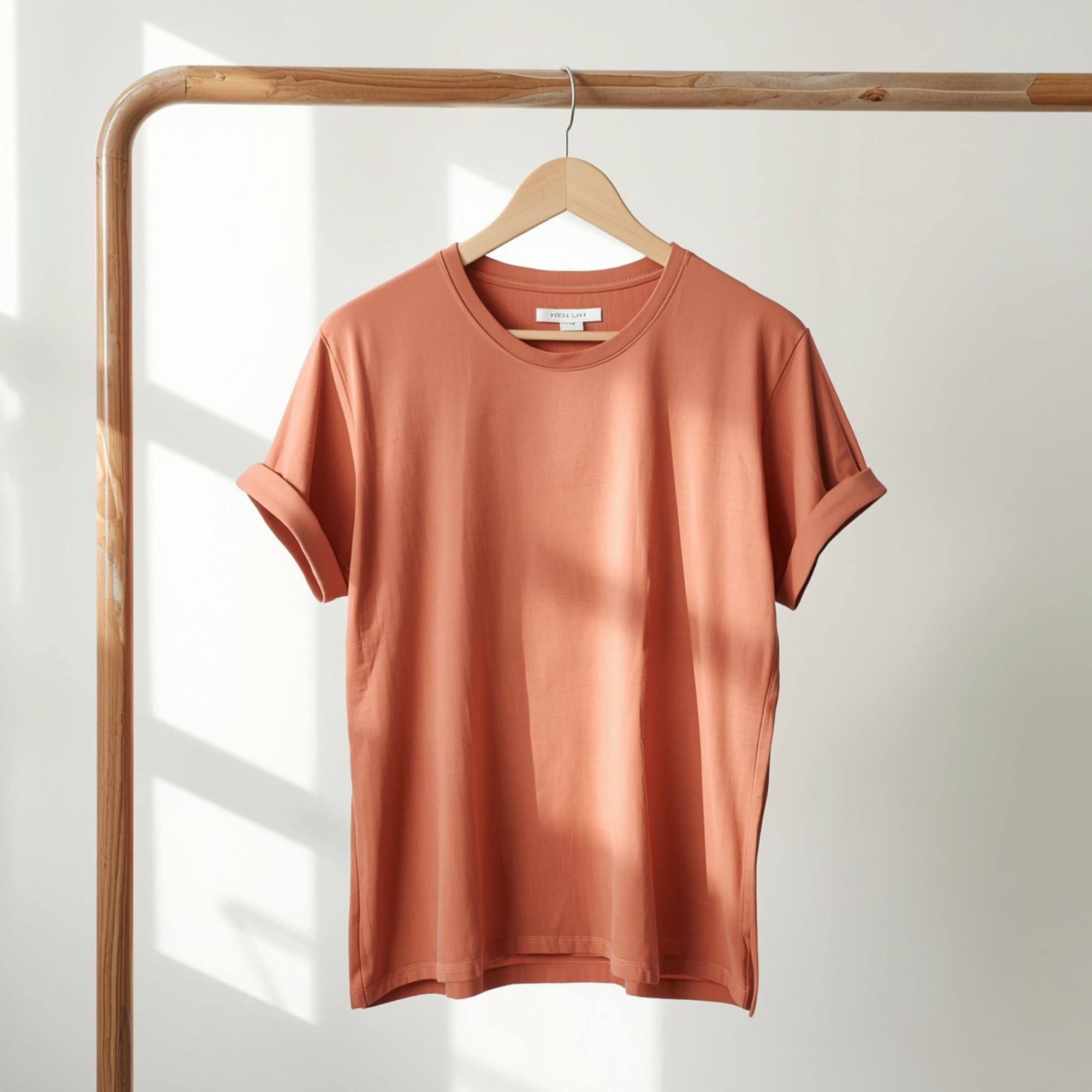 Women's Plain Cotton T-Shirt – Peach Short Sleeve Crew Neck