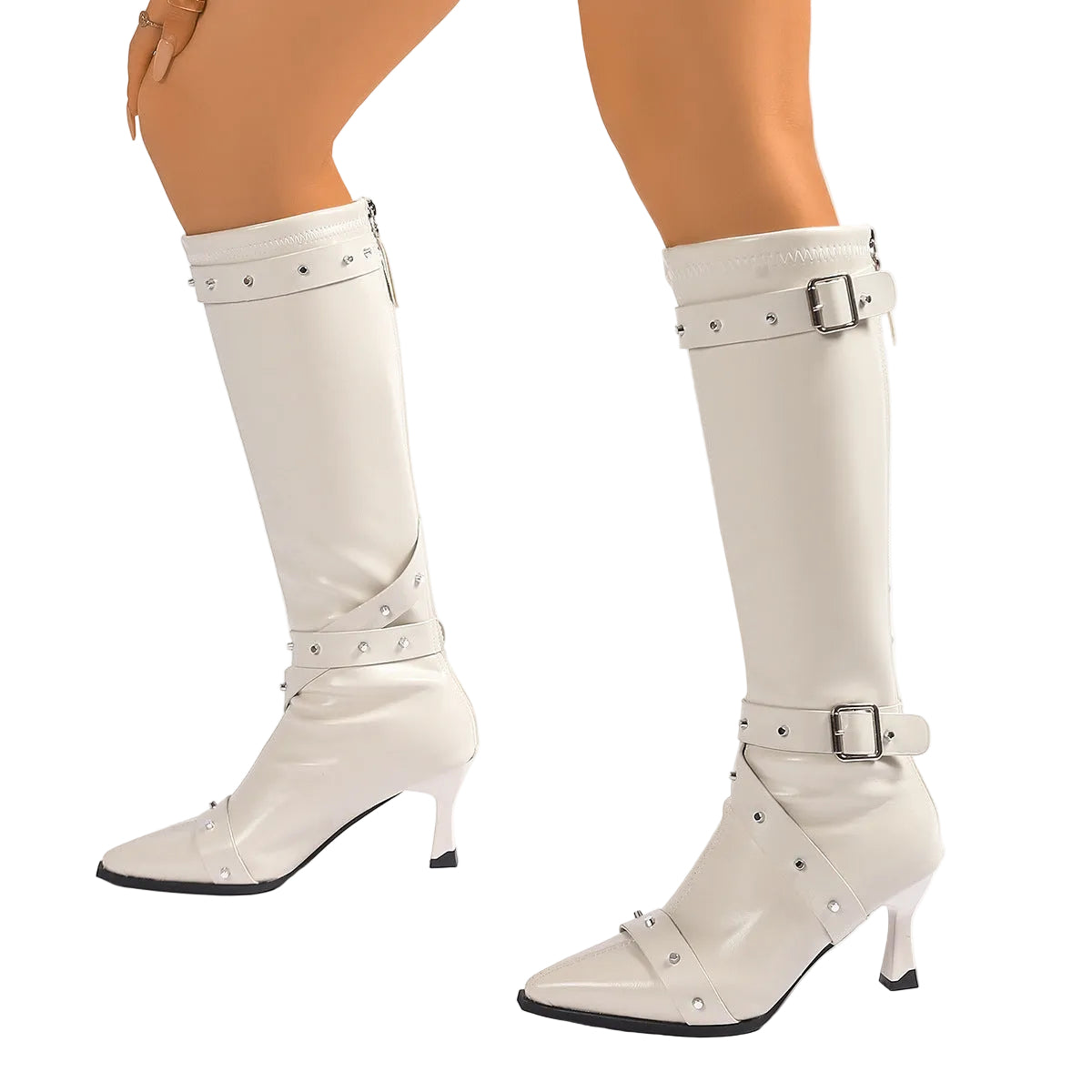 Women’s Pointed Toe Knee-High Boots – Stiletto Heel Side Zip Fashion Boots