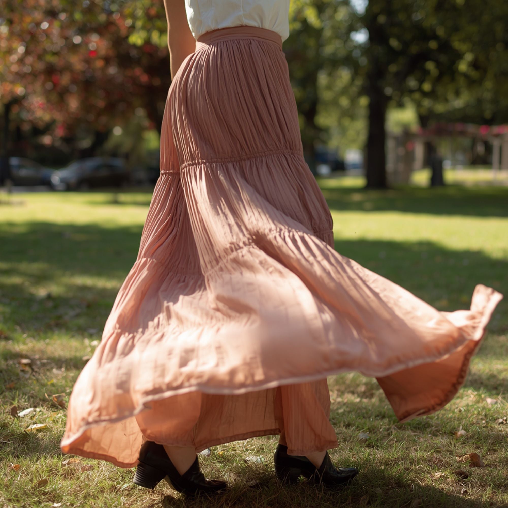 Women's Soft Pleated Maxi Skirt