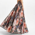 Women's Vintage Floral Maxi Skirt with Flowing Silhouette