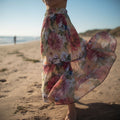 Women's Watercolor Floral Midi Skirt