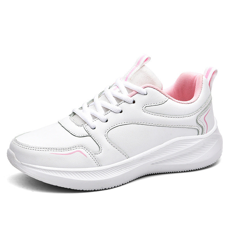 White and pink sneaker on a white background
