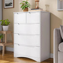 Cómodas y cajoneras, 72 × 41 × 94 cm, con cajones, blanco, para el dormitorio, para el salón, Blishom