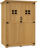 armario, 127 × 59 × 168 cm, madera, para el jardín, para la terraza, M MCombo, para Exteriores, 127 x 59 x 168 cm, 0912 (Natural)