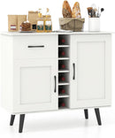 armario, 90 × 40 × 79 cm, regulable, con estantes, blanco, para la cocina, para el salón, GIANTEX