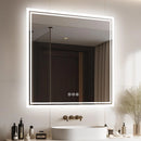 Espejos de pared, LUVODI, Espejo Baño con Luz 80x80: Espejos de Baño Cuadrado