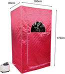 1000 W Sauna completa del cuerpo con cabina de vapor, generador de vapor, mando a distancia, sauna de vapor portátil y plegable, sauna SPA para casa, 100 x 80 x 170 cm, rojo