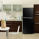 2026 Refrigerador Magic Chef HMDR1000BE con congelador superior, negro, 10,1 pies cúbicos