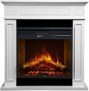 Chimeneas eléctricas, 88,6 cm, madera, blanco, Divina Fire, Chimenea eléctrica de suelo JEFFERSON de madera blanca 89, 5 x 90, 5 x 28