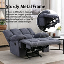 2026 Sillón mecedor sobredimensionado, sillón reclinable manual simple, sillón tapizado acolchonado, sillón mecedor para sala, asiento de teatro talla grande, gris